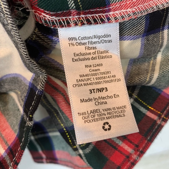 Toddler Girls Holiday Shirt Pants Set Plaid 3T - Picture 8 of 8